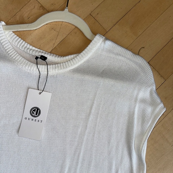 NWT Gunest white knit tank sweater, XL, GP1513 - Picture 3 of 4